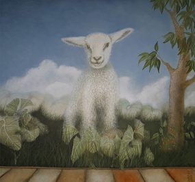Lammetje/Little lamb, oil/panel, 14,5x16 cm